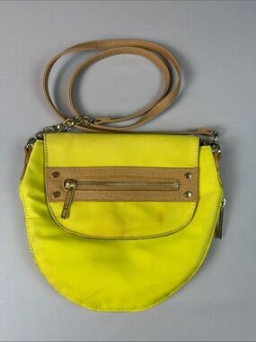 Olivia + Joy Yellow Lime Crossbody Purse Bag Expandable Pockets